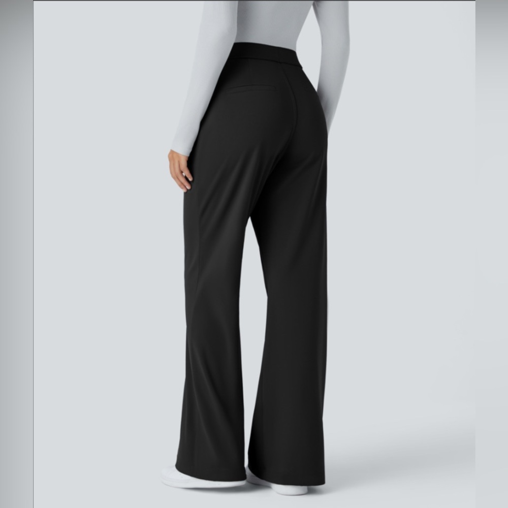 HALARA Flex High Waisted Pocket Straight Leg
Work Pants Size L Black Pull On - Picture 2 of 12